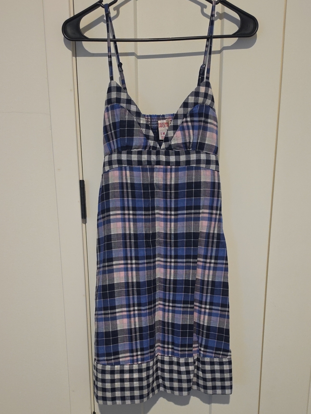 Mossimo Supply Co. Blue & Pink Plaid Chemise
